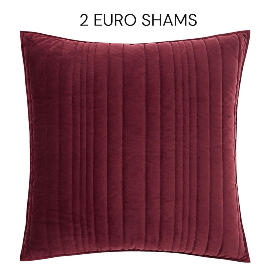 Hotel Collection Channeled Velvet Quilted Euro Sham Set