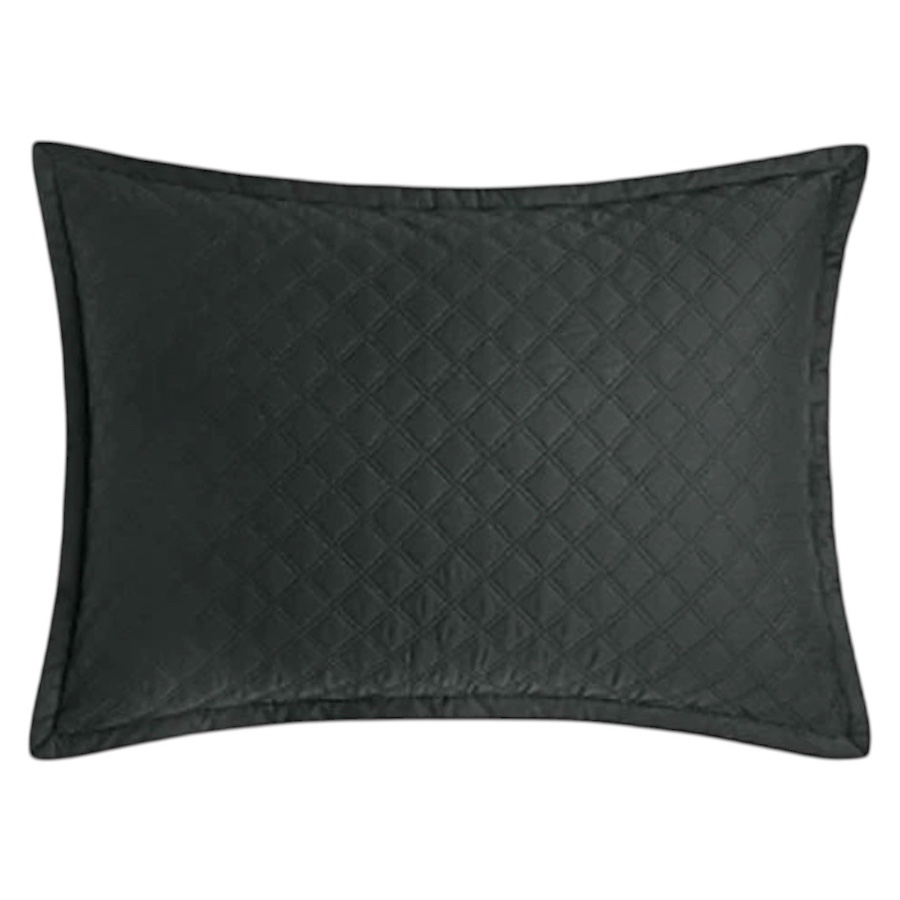 Hudson Park Double Diamond Quilted Sham Black